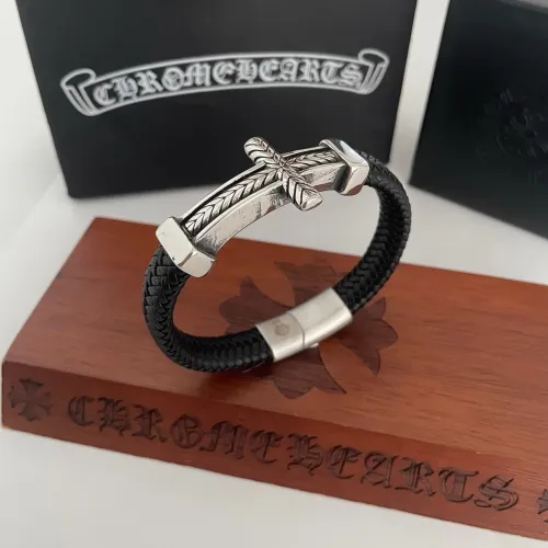 Chrome Hearts Classic Retro Cross Leather Rope Bracelet