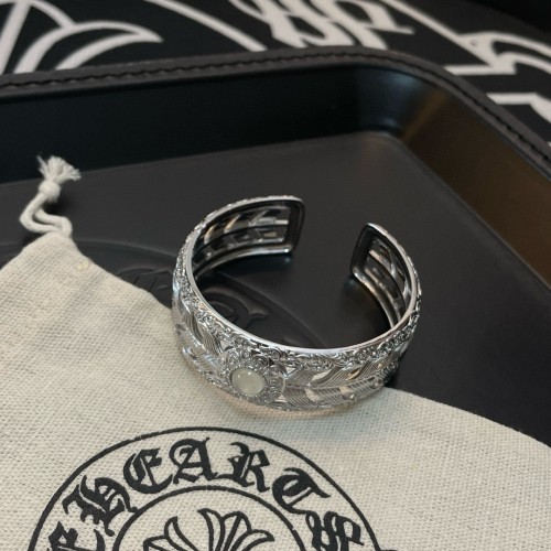 Chrome Hearts Classic Retro Wide Edition Banana Leaf Gemstone Bracelet