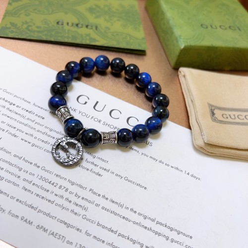 Gucci Couple New Retro Personalized Double G Blue Tiger Eye Stone Bracelet 16-24 CM