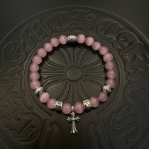 Chrome Hearts Classic Retro Multi Element Pink Cat Eye Stone Bracelet