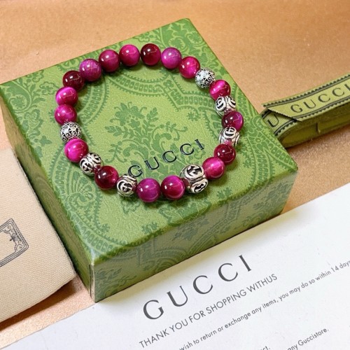 Gucci New Classic Retro Double G Tiger Eye Stone Crystal Bracelet 18-24 CM