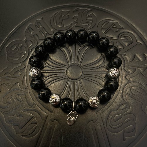 Chrome Hearts Classic Retro Multi Element Black Agate Bracelet