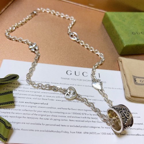 Gucci Unisex Classic Double G Vintage Necklace