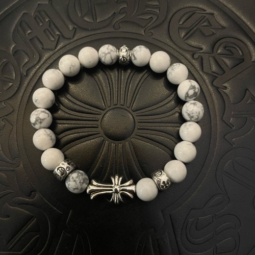 Chrome Hearts Classic White Turquoise Cross Bracelet