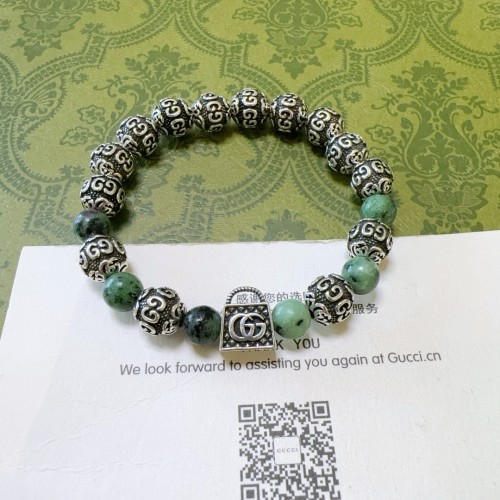 Gucci Unisex Classic Double G Medicine King Stone Retro Silver Bracelet 18-24 CM