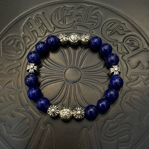Chrome Hearts Classic Retro Lapis Stone Cross Scout Flower Bracelet