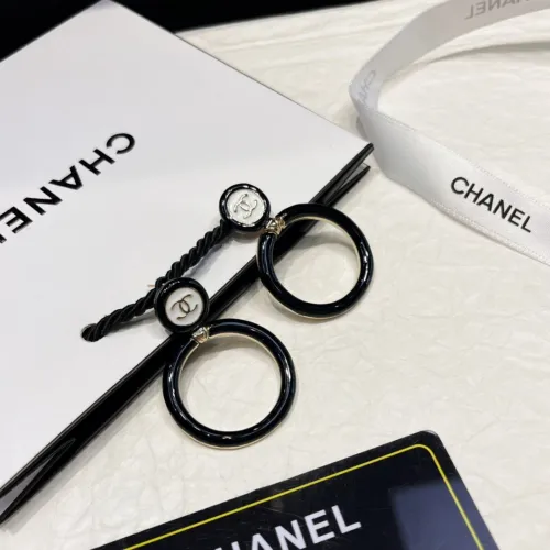 Chanel New Fashion Black and White Enamel Double C Large Circle Earrings