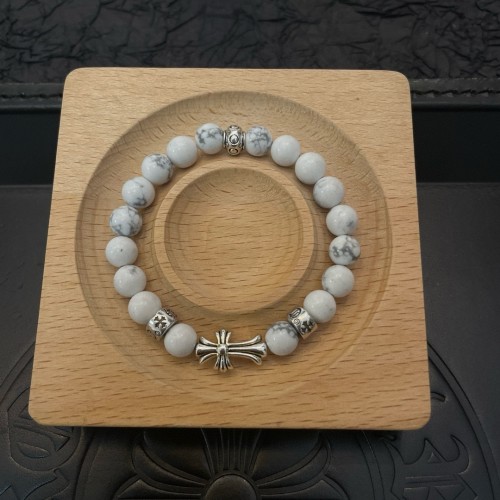 Chrome Hearts Classic White Turquoise Cross Bracelet