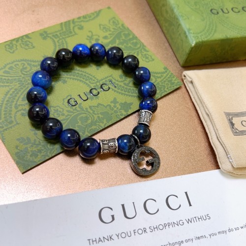 Gucci Couple New Retro Personalized Double G Blue Tiger Eye Stone Bracelet 16-24 CM
