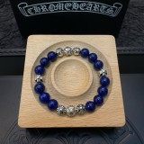 Chrome Hearts Classic Retro Lapis Stone Cross Scout Flower Bracelet