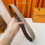 Louis Vuitton Women's Fashion Lychee Pattern Embossed Belt 30MM