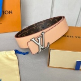 Louis Vuitton Classic Brown Calfskin Double sided Belt 40MM