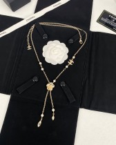 Chanel New Camellia Tassel Pearl Versatile Necklace Sweater Chain