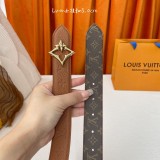 Louis Vuitton Women's Fashion Lychee Pattern Embossed Belt 30MM