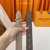 Louis Vuitton Women's Fashion Lychee Pattern Embossed Belt 30MM