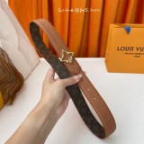 Louis Vuitton Women's Fashion Lychee Pattern Embossed Belt 30MM