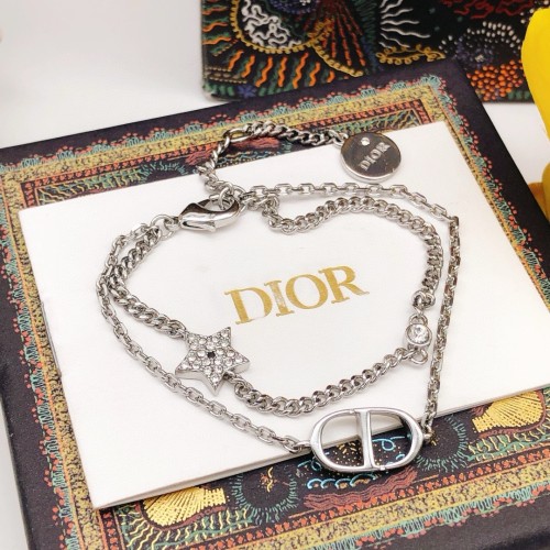 Dior Classic Silver Double layered Star Bracelet