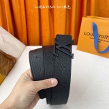 Louis Vuitton Classic Lychee Pattern Embossed Belt 40MM