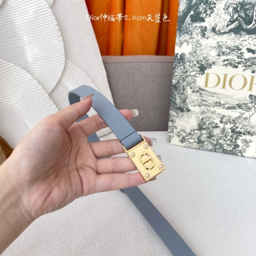 Dior Women's Fashion Elegant Inlaid Pearl Leather Belt 20MM