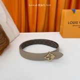 Louis Vuitton Women's Fashion Lychee Pattern Embossed Belt 30MM