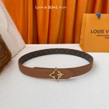 Louis Vuitton Women's Fashion Lychee Pattern Embossed Belt 30MM