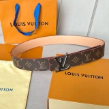 Louis Vuitton Classic Brown Calfskin Double sided Belt 40MM