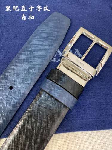 Prada Classic Men's Casual Double Sided Belt 34MM