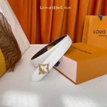 Louis Vuitton Women's Fashion Lychee Pattern Embossed Belt 30MM