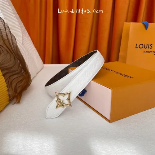 Louis Vuitton Women's Fashion Lychee Pattern Embossed Belt 30MM