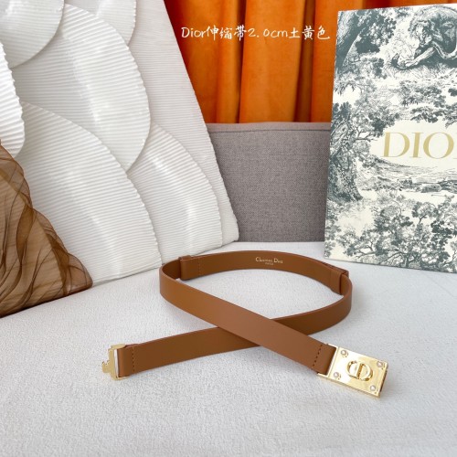 Dior Women's Fashion Elegant Inlaid Pearl Leather Belt 20MM