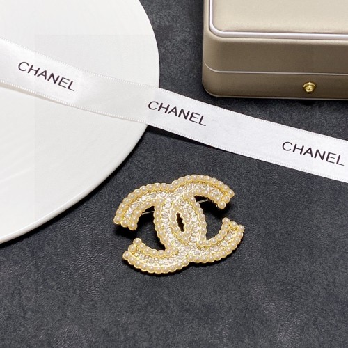 Chanel Classic Fashion Double C Pearl Brooch