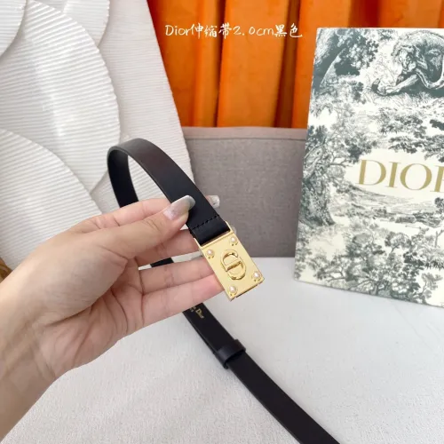 Dior Women's Fashion Elegant Inlaid Pearl Leather Belt 20MM