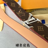 Louis Vuitton Classic Brown Calfskin Double sided Belt 40MM