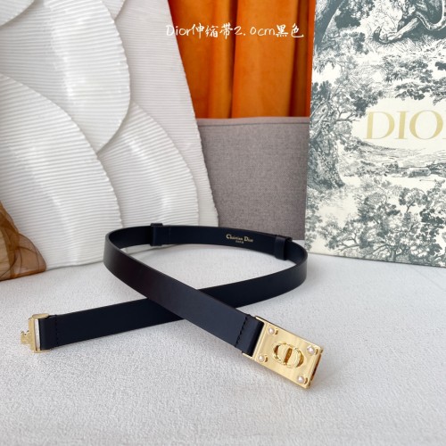 Dior Women's Fashion Elegant Inlaid Pearl Leather Belt 20MM