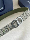 Dior Classic Dark Grey Oblique Printed Double Sided Belt 35MM