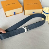 Louis Vuitton Classic Casual Embossed Double Sided Leather Belt 40MM