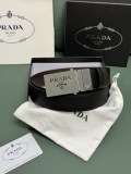 Prada Classic Luxury Double Sided Leather Belt 34MM