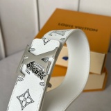 Louis Vuitton Classic Casual Embossed Double Sided Leather Belt 40MM