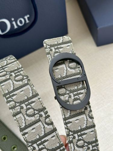 Dior Classic Dark Grey Oblique Printed Double Sided Belt 35MM