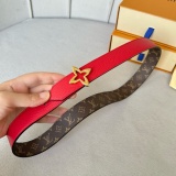 Louis Vuitton Women's Fashion Embossed Double sided Leather Belt 30MM