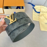 Louis Vuitton Classic Casual Embossed Double Sided Leather Belt 40MM