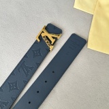 Louis Vuitton Classic Casual Embossed Double Sided Leather Belt 40MM