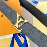 Louis Vuitton Classic Casual Embossed Double Sided Leather Belt 40MM