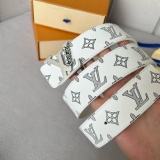 Louis Vuitton Classic Casual Embossed Double Sided Leather Belt 40MM
