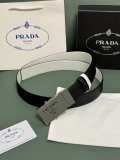 Prada Classic Luxury Double Sided Leather Belt 34MM