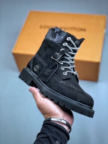 Louis Vuitton x Timberland 6 Pharrell Williams Ankle Boots Black
