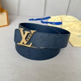 Louis Vuitton Classic Casual Embossed Double Sided Leather Belt 40MM