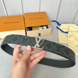 Louis Vuitton Classic Casual Embossed Double Sided Leather Belt 40MM