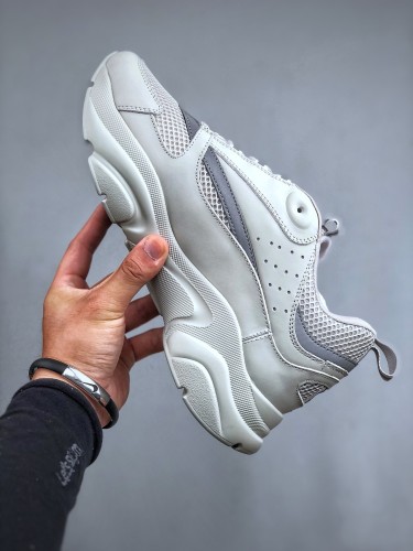 Dior B22 Triple  Grey Unisex Sneakers Classic Casual Shoes