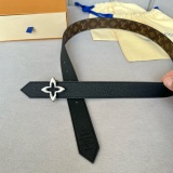 Louis Vuitton Women's Fashion Embossed Double sided Leather Belt 30MM